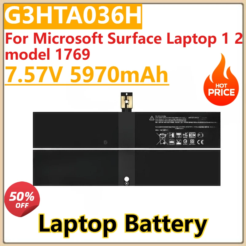 

Высокое качество, новый аккумулятор 7,57 В, 5970 мАч DYNK01 G3HTA036H для ноутбука Microsoft Surface 1 2, модель 1769