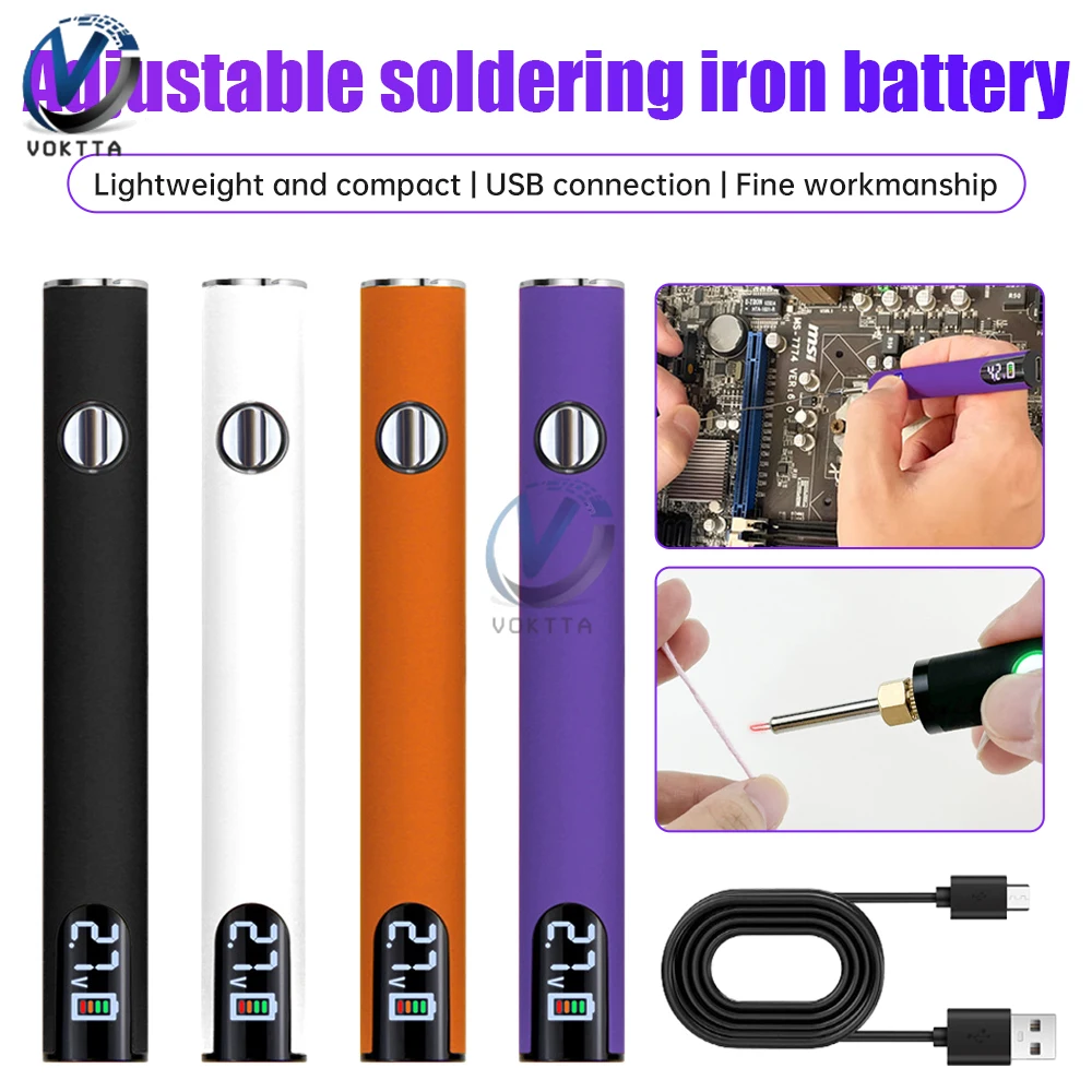 Mini Battery Welding Tool Kit 510 Preheating Battery Button Heat Tips Solder Repair Tools Portable Electric Soldering Iron Pen