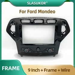 9 Inch Car Radio Fascia For Ford Mondeo 2007-2010 Car Radio Panel Player Audio Frame Dashboard Mount Kit With Wire