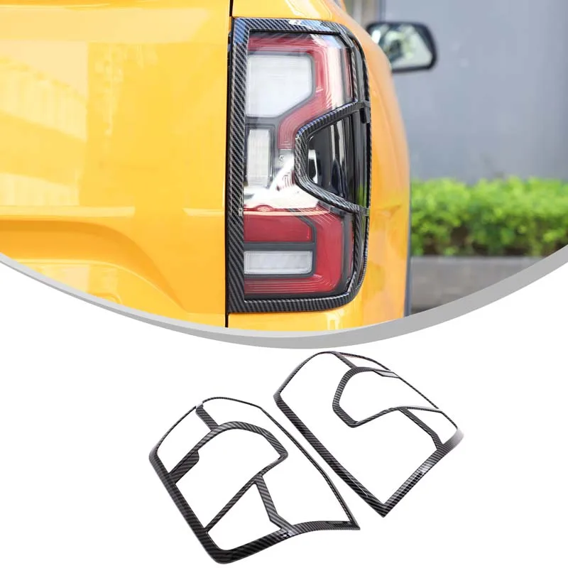 

For Ford Ranger Wildtrak T9 2023-2025+ Car Rear Taillight Decorative Frame ABS Carbon Fiber Car Modification Accessories