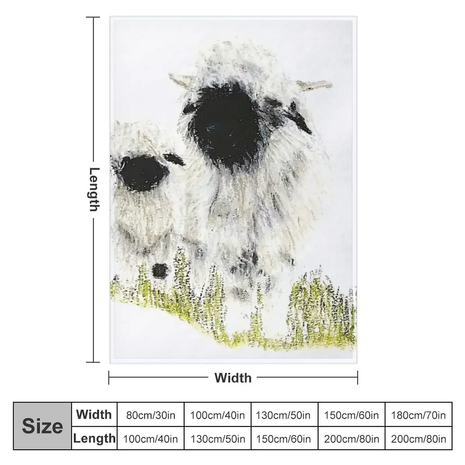 Valais Blacknose Sheep by Sam Coull Throw Blanket Giant Sofa Custom Blankets