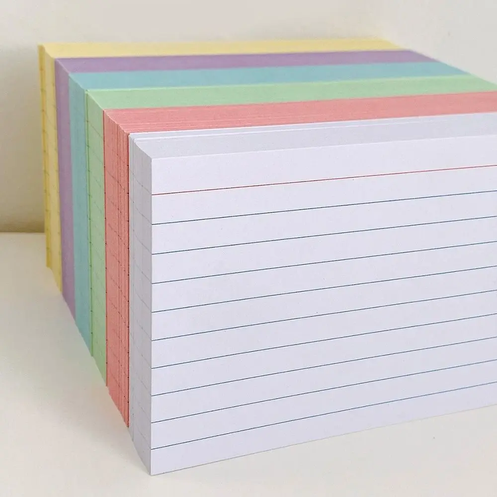 Multifunctional DIY Index Cards Horizontal Line Colorful Notepad Pocket Paper School Office Accessories Note Cards Writing Paper