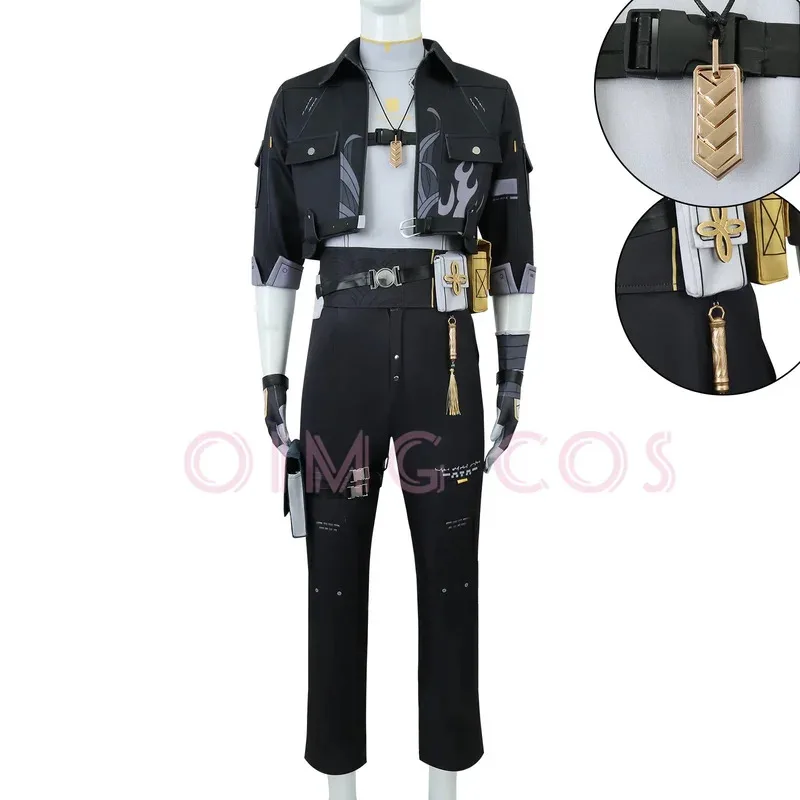 CyDrifter تأثيري حلي Wuthering موجات كرنفال موحدة شعر مستعار أنيمي هالوين ازياء الرجال لعبة شخصية وتتسابق