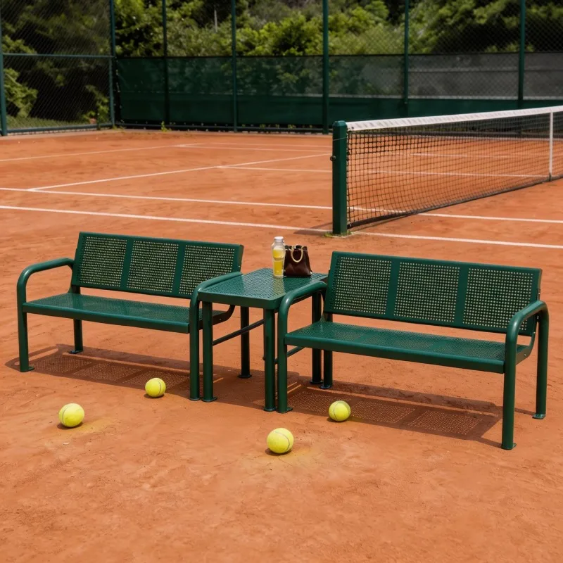Park court lounge chair, tennis court, basketball court seat, outdoor bench with shed