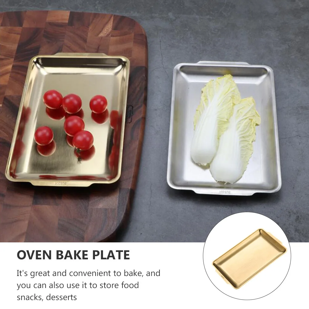 

Stainless Steel Bbq Tray Oblong Food Container For Baking Picnic Camping Kitchen Supplies Serving Plate Barbecue Pan Sushi Plate