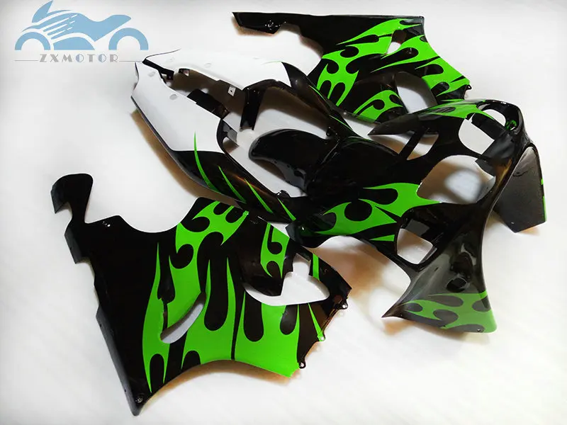 مجموعة انسيابية للدراجات النارية لـ Kawasaki ninja ZX 7R 96 97 98-03 مجموعة انسيابية هيكل السيارة باللون الأسود والأخضر والأبيض ZX 7 R 1996-2003 OT20