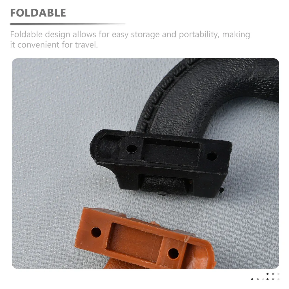 

6pcs Luggage Handle Foldable Black Plastic Bag Grip Replacement Pulls Easy Install Travel Accessory for Suitcase
