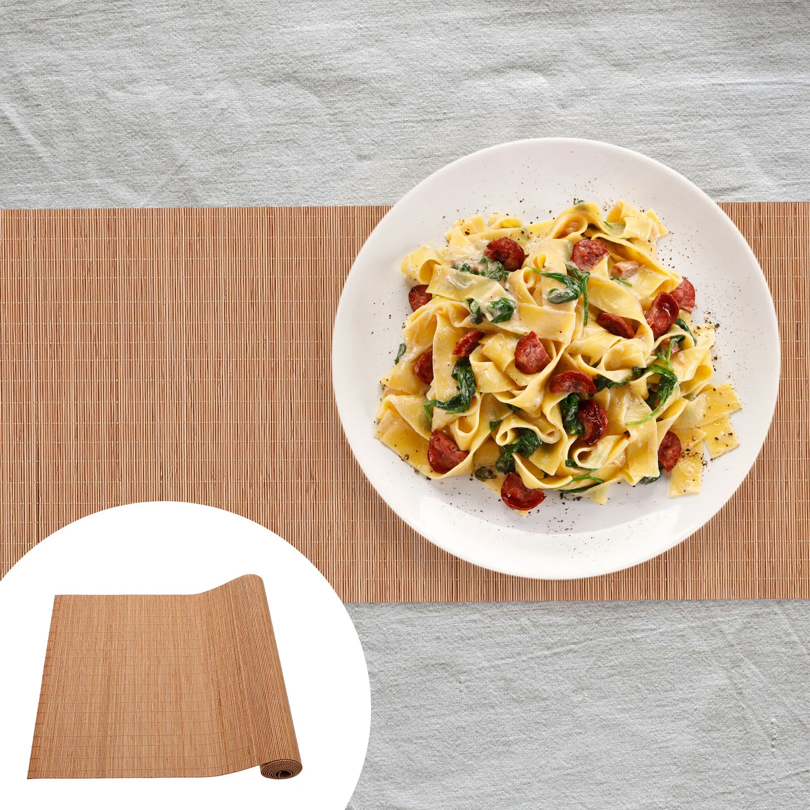 1pc Bamboo Mat Runner For Tea Washable Cuttable Decoration Table Placemat Bamboo Tablecloth Tea Table Runner Home