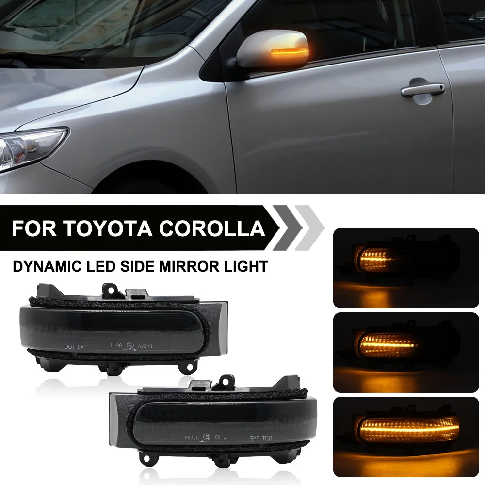 

For Toyota Corolla 2010-2013 LED Dynamic Side Mirror Blinker Lights For Toyota Auris Hatchback Sequential Turn Signal Lamps