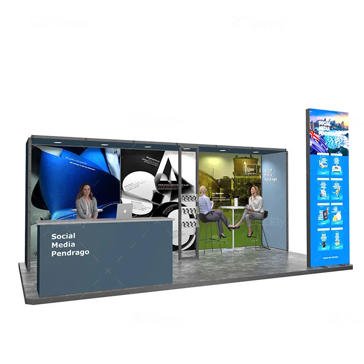 2023 Neuankömmling 6x6 20x20 Modular Custom Free Flooring Advertising Messe Booth