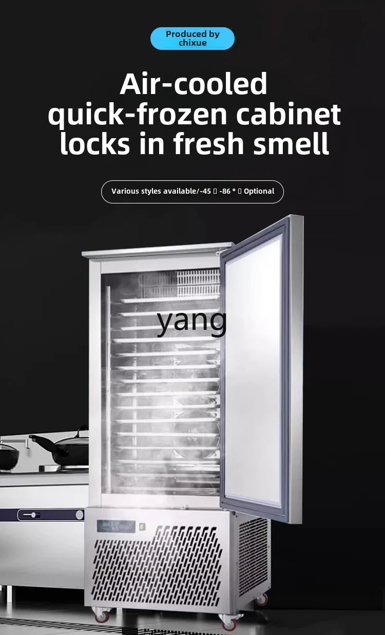 خزانة تجميد بدرجة حرارة منخفضة ومبردة بالهواء من LMM، خزانة توصيل كعك خيار البحر والزلابية