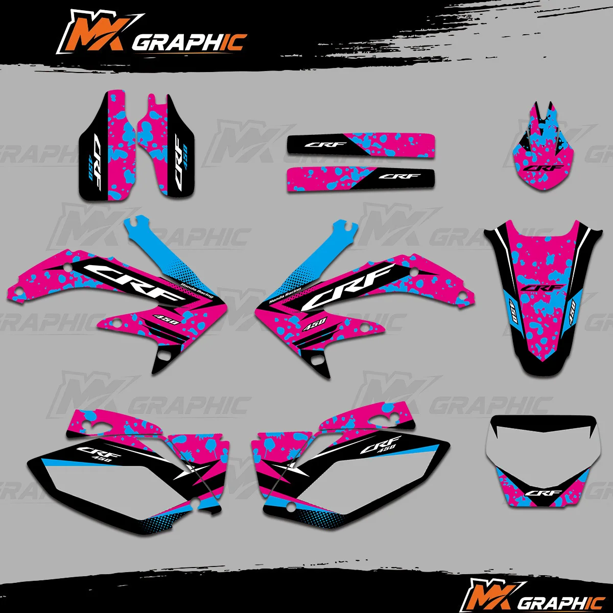 

MXGRAPHIC For Honda CRF450R CRF450 CRF450 R 2005-2008 Motorcycle Graphic Background Decal Sticker Kit