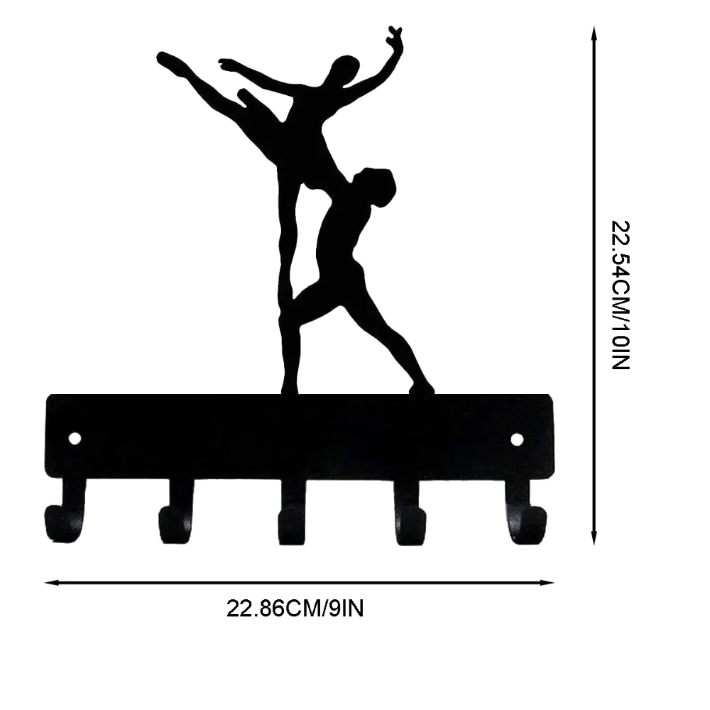 CIFBUY Ballet Couple Metal Key Hanger Wall Art Durable Rust Proof Indoor Outdoor Home Iron Sculpture Decor Gift Plaque