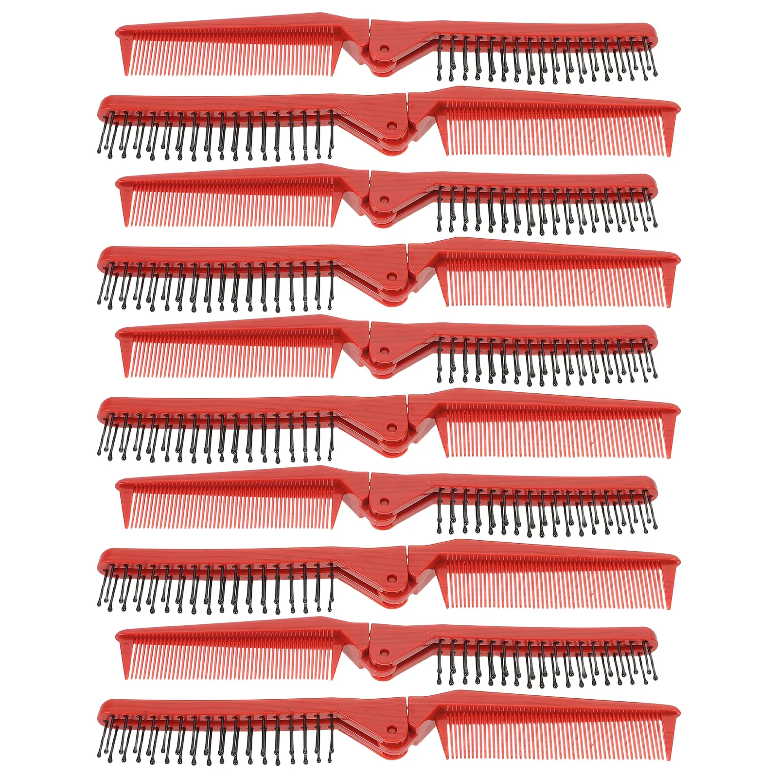 

10pcs Portable Folding Hair Comb Compact Foldable Travel Brush Dual-Use Styling Comb Lightweight Durable Plastic Pocket For All