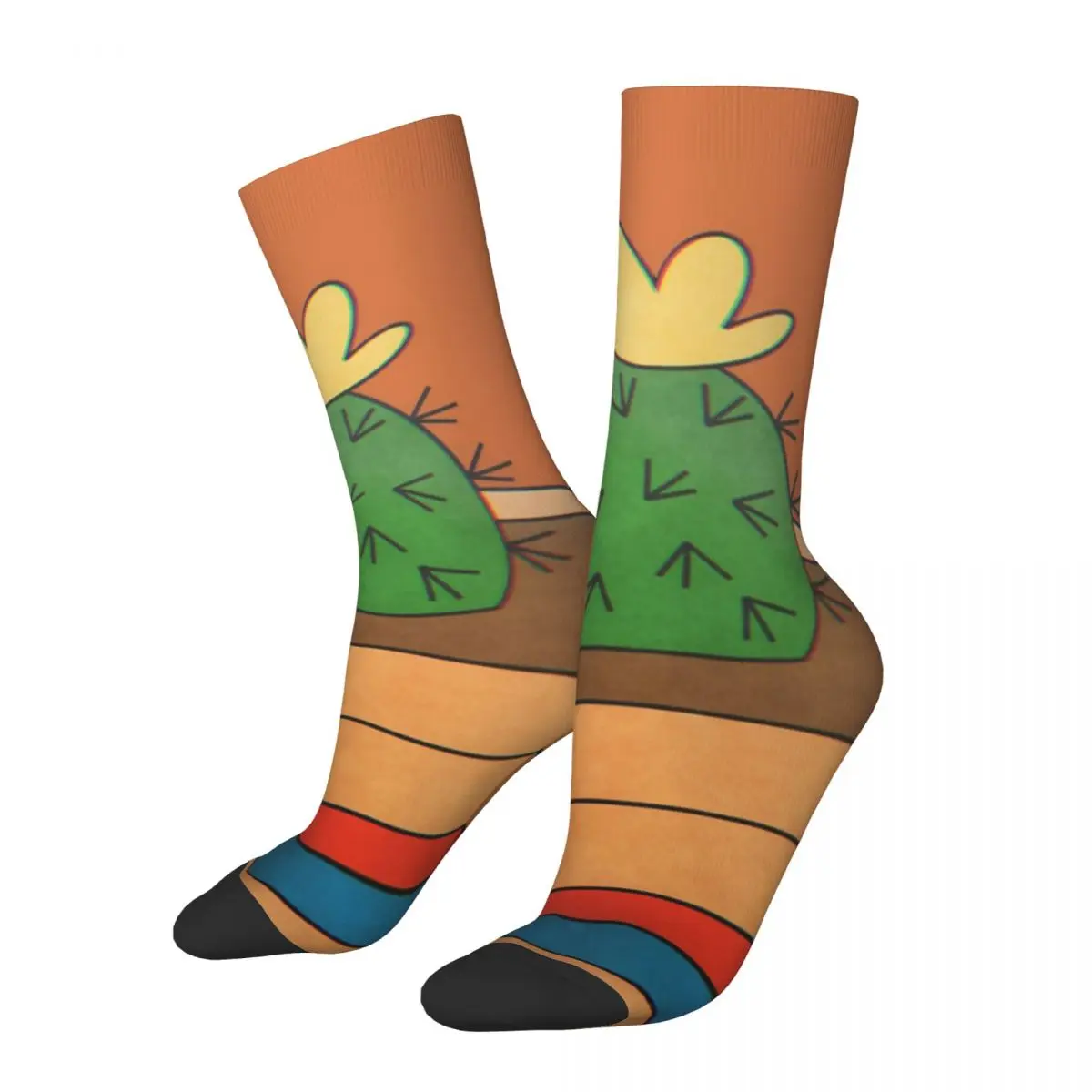 Hip Hop Retro Retro Cactus Crazy Men's Compression Socks Unisex Cactus Harajuku Seamless Printed Funny Novelty Happy Crew Sock