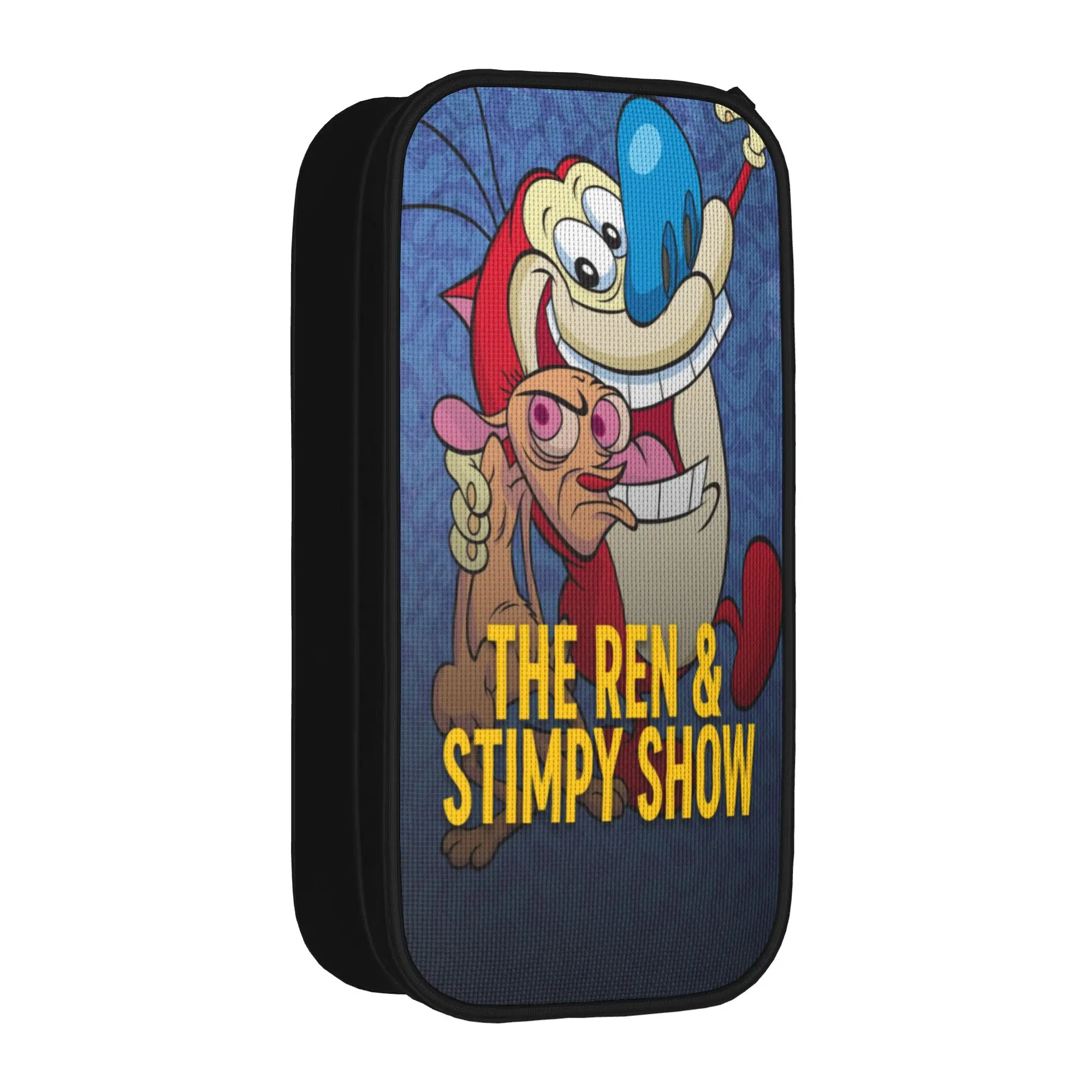  Duo Rucksack Ren & Stimpy  Pen Box Double Layer Large-capacity Office Accessories  Pencil Case Stationery Amazing Gift