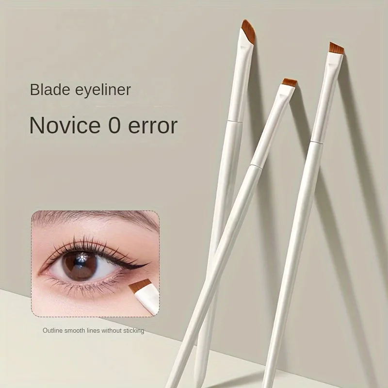 3pcs/set Fine Blade Eyeliner Brush, Flat & Angled Eyebrow Brush, Concealer Brush Eye Makeup Brush