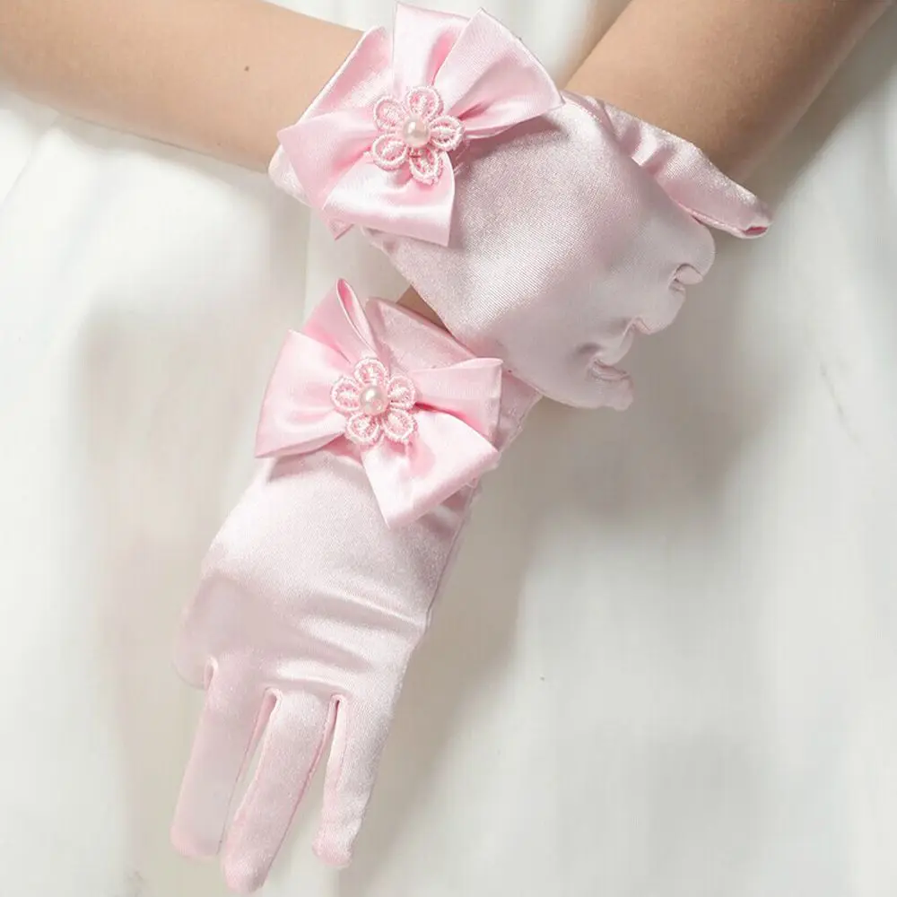 

Accessories Short Gloves Children's Party Flower Girl Bowknot Gloves Brief Paragraph Lady Gloves Dress Gloves Princess Gloves