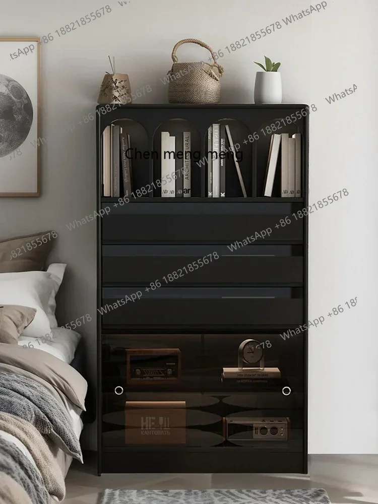 

cc182l Retro Multi-Functional Chest of Drawers Living Room Side Cabinet Floor-Standing Rack Magazine Cabinet Entrance Cabinet