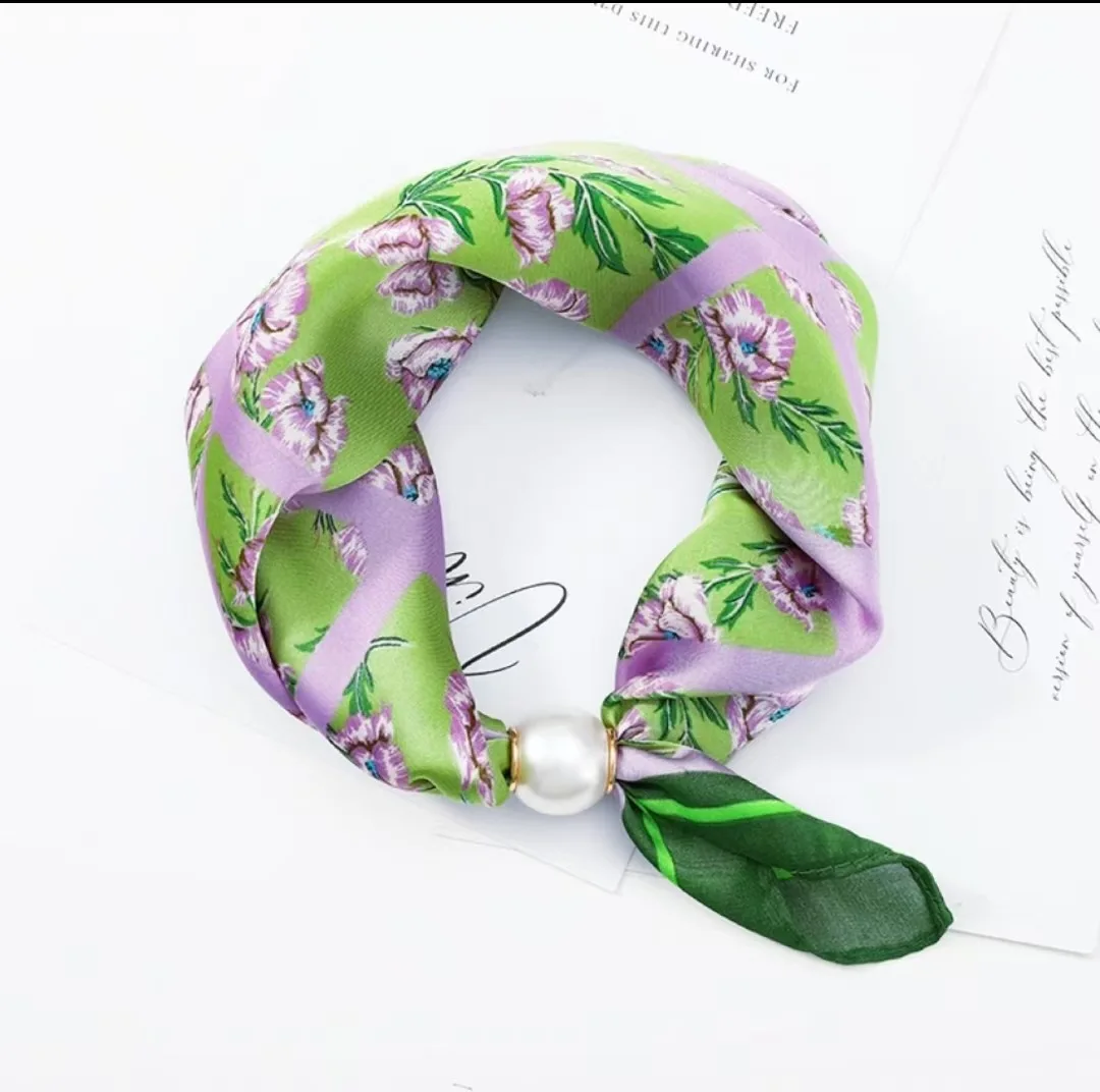 Parelketting Magnetische gesp Luie zijden sjaal Dameshanger Sjaal Sleutelbeenketting Zijden sjaal