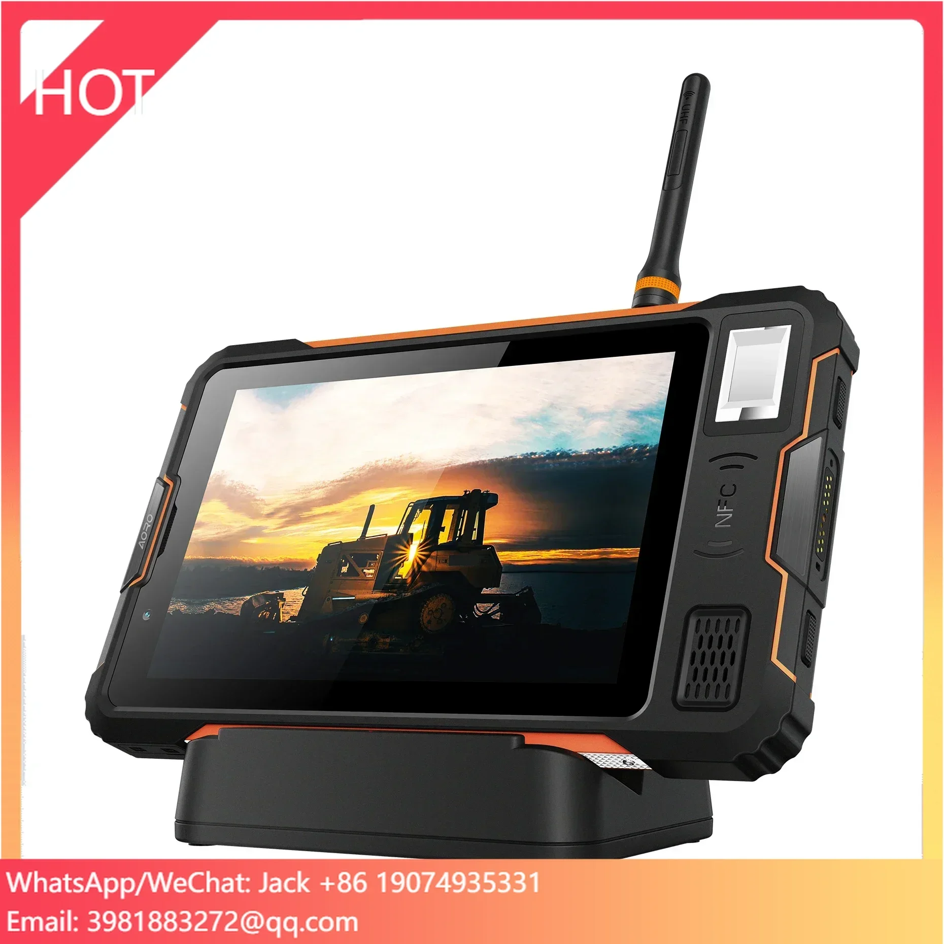 AORO P9000 Industrial Handheld Rugged Tablet Support 13.56mhz IP 68 Waterproof Tablet PC Android 8.1 1D/2D Scanning Tablets