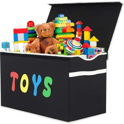 Oversized Toy Box - Multi-functional Collapsible Storage Box with Lid, Easy To Assemble for Kids, Nursery, Playroom, Closet, Etc