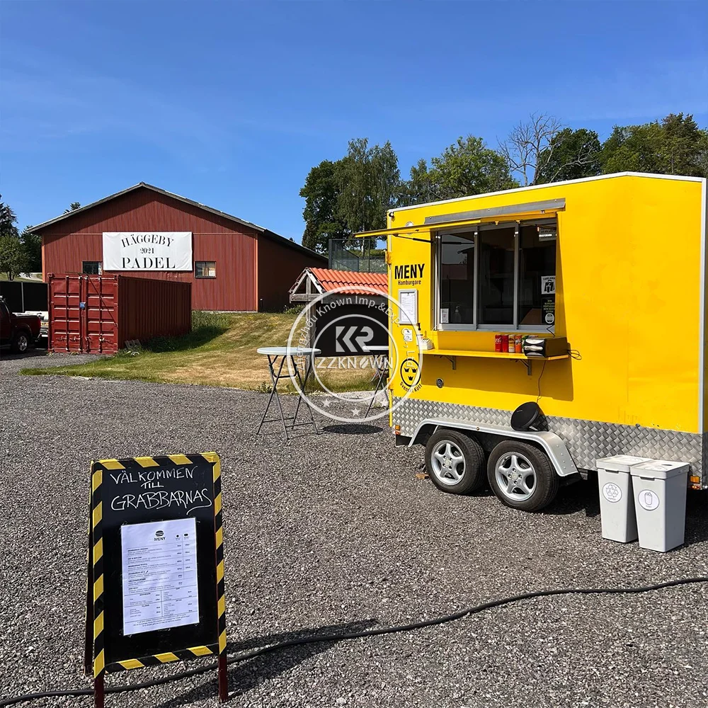 2024 Mobile Food Cart Stainless Steel Ice Cream Carts Concession Trailer Towable Food Truck For Sale