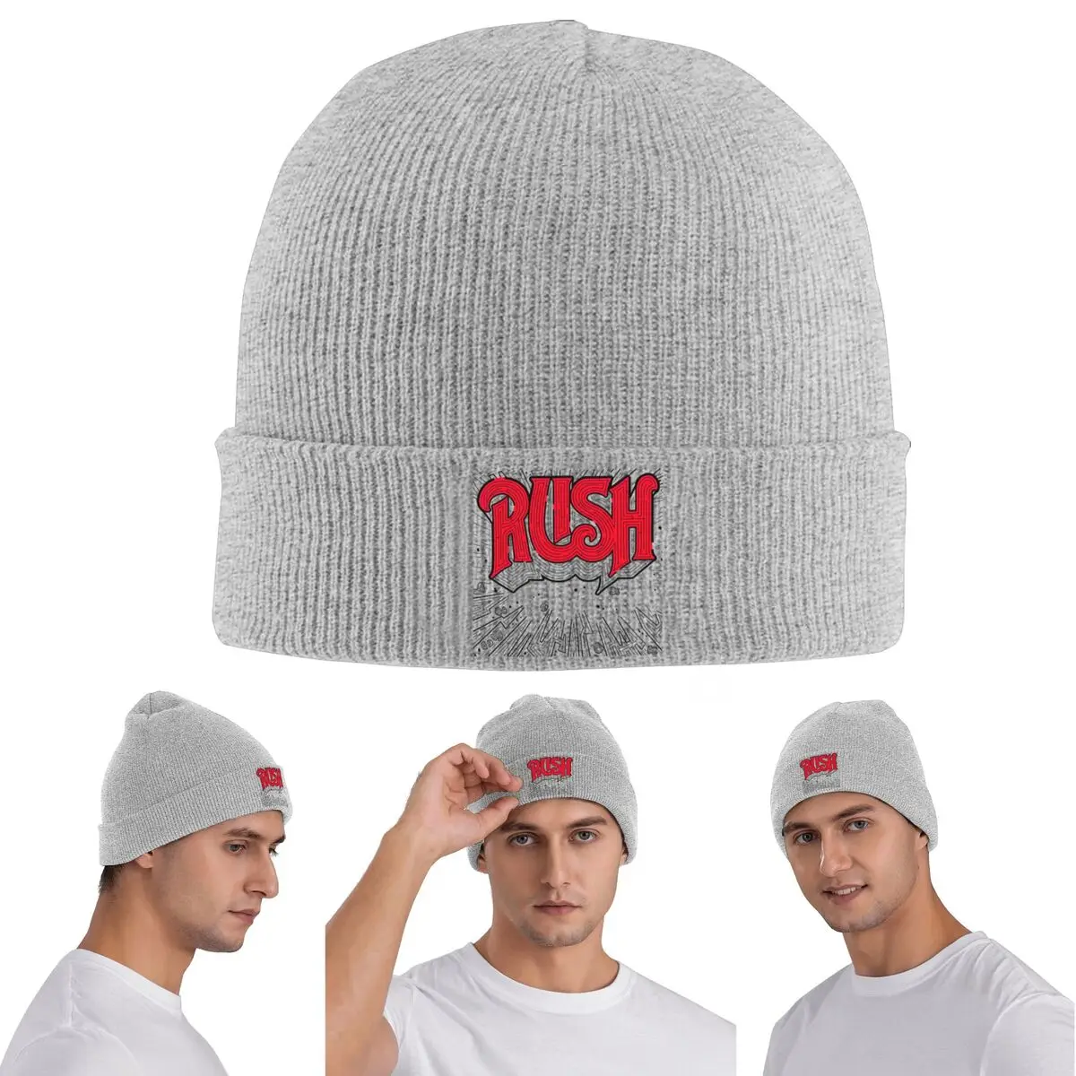

Теплая вязаная шапка Rush Band 1978, зимняя вязаная шапка с капюшоном, шапочки Skullies, шапки в стиле хип-хоп для унисекс