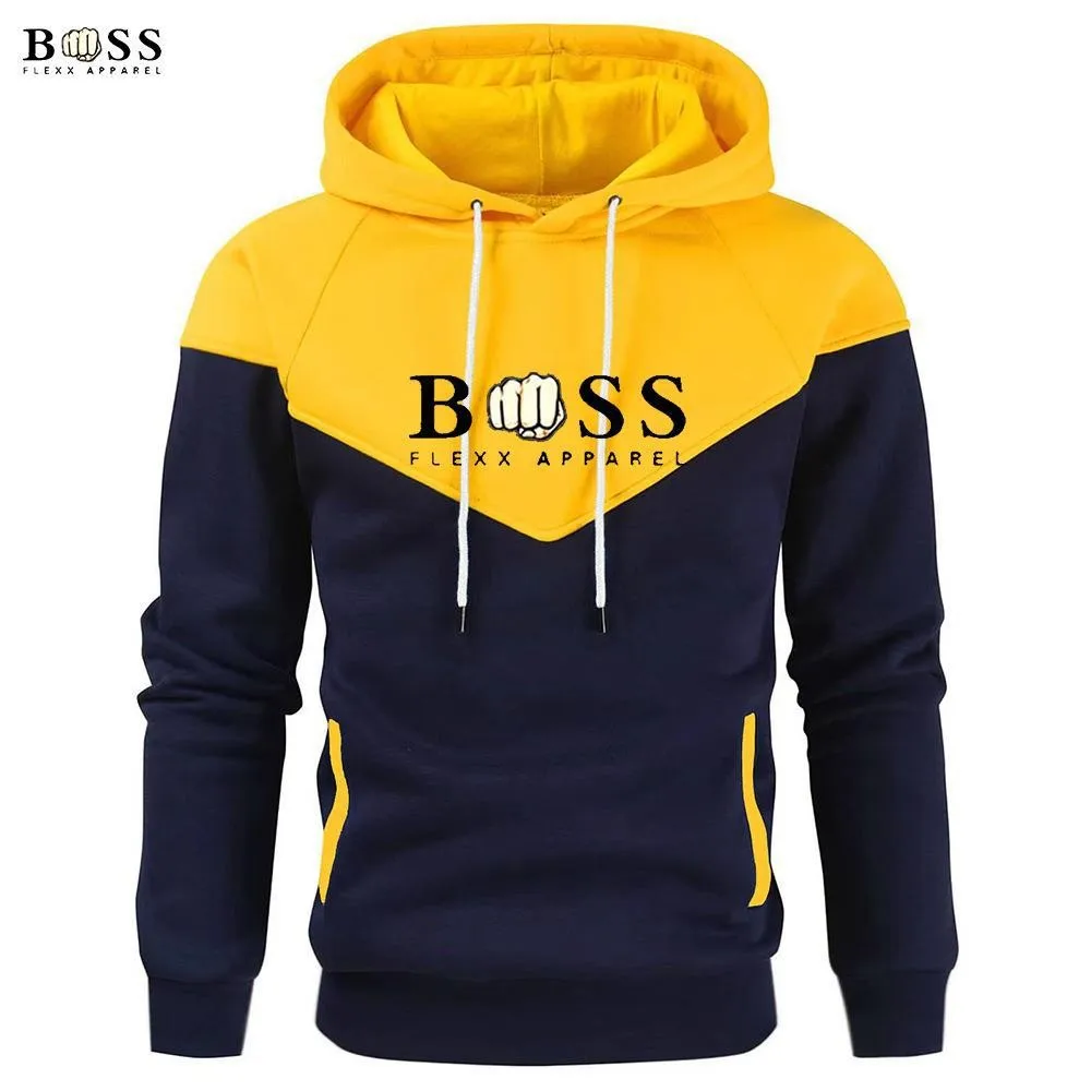 Comfortable men\'s sportswear autumn and winter men\'s hooded sweatshirt BSS FLEXX APPAREL long sleeved hooded street hood