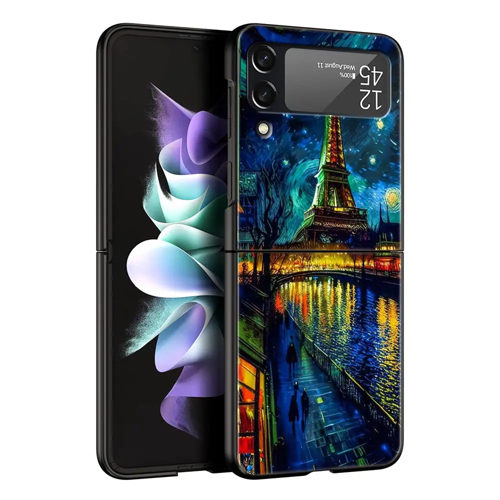 Coque de téléphone portable pliable Starry Night Van Gogh, coque rigide PC, Samsung Z Flip 3, 4, 5