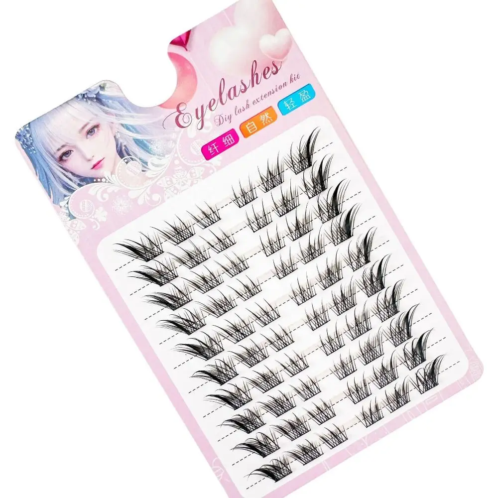 Donne Bellezza 3D Cat Eye Cluster Ciglia Manga Naturale Volpe Ciglia Finte Wispy C Curl Ciglia Individuali per Estensioni Delle Ciglia