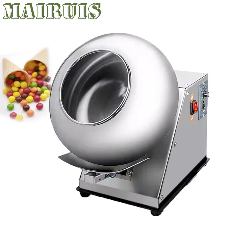 110V/220V Sugar Coating Machine Stainless Steel 2-5Kg/H Peanut Chocolate Candy Coating Machine