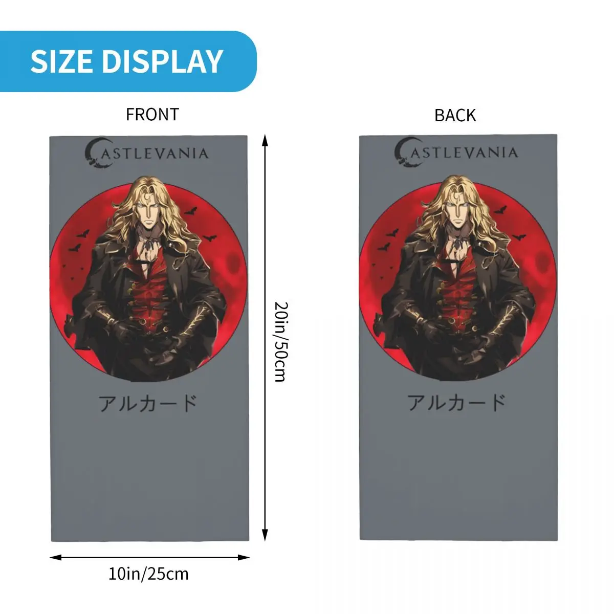 Castlevania Alucard Bandana Neck Cover Motorcycle Club Castlevania Wrap Scarf Running Unisex Adult Winter