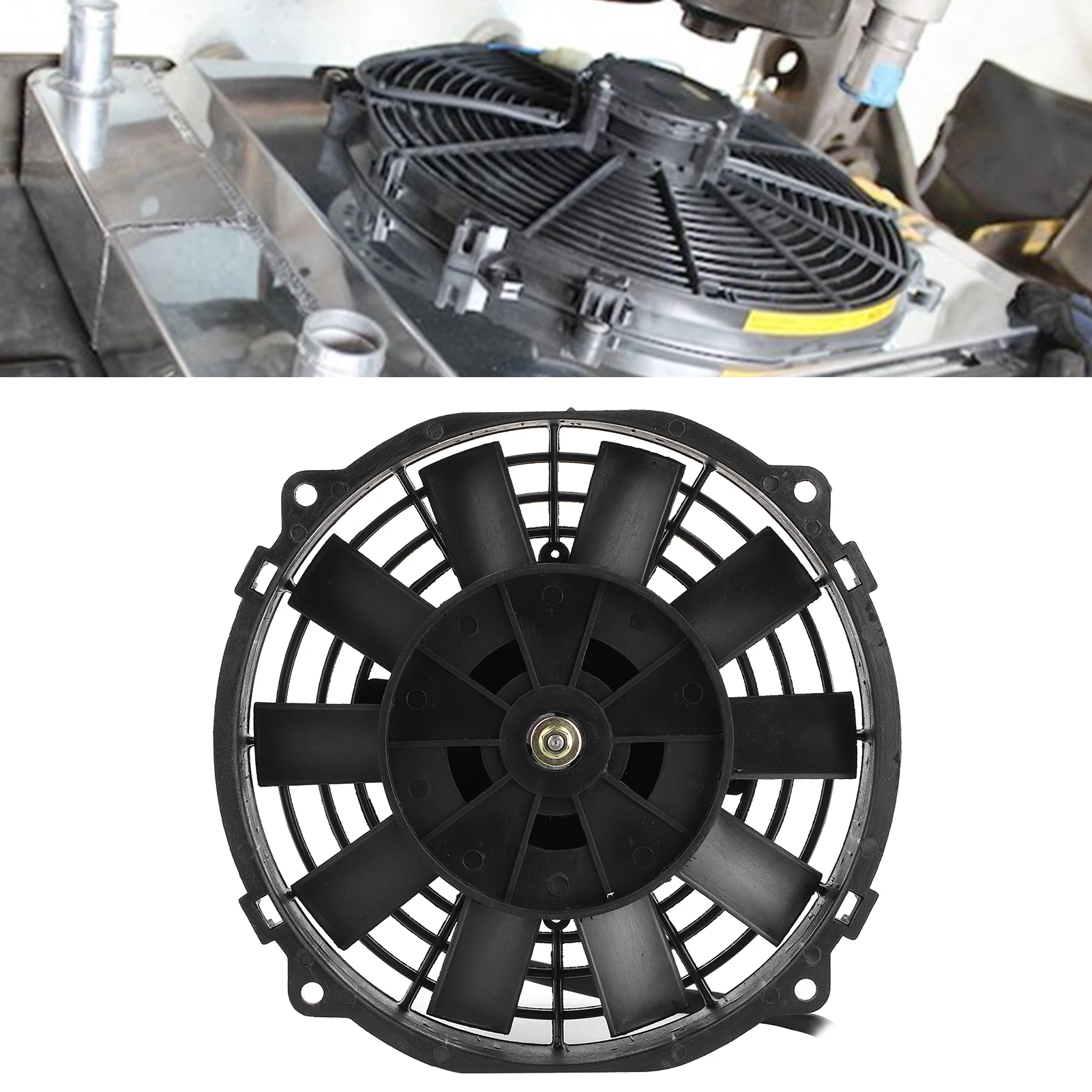 Universal Electric Fan 8in for Radiator Auto Cooling Air Conditioning 10 Blades 12V 80W 2250 RPM