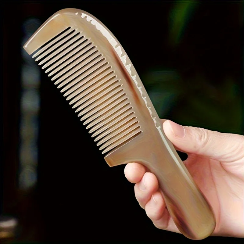 

1/3 Piece Random Color Natural Horn Comb for Women, Suitable for Long Hair, Authentic White Water Household Massage Comb for Head Meridians, High-Grade Thickened Horn Meridian Massage Comb