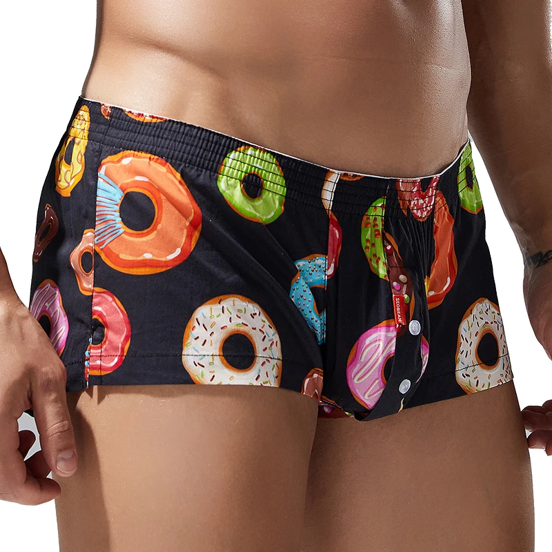 Men's flat corner shorts, Aro pants, pure cotton, low waist, slim fit, breathable, youth casual home underwear, sleeping pants