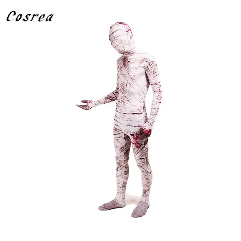 

111 www фильм страшный косплей костюм для взрослых и детей мужчин маска мумии зентай боди костюм из спандекса костюмы на Хэллоуин для женщин