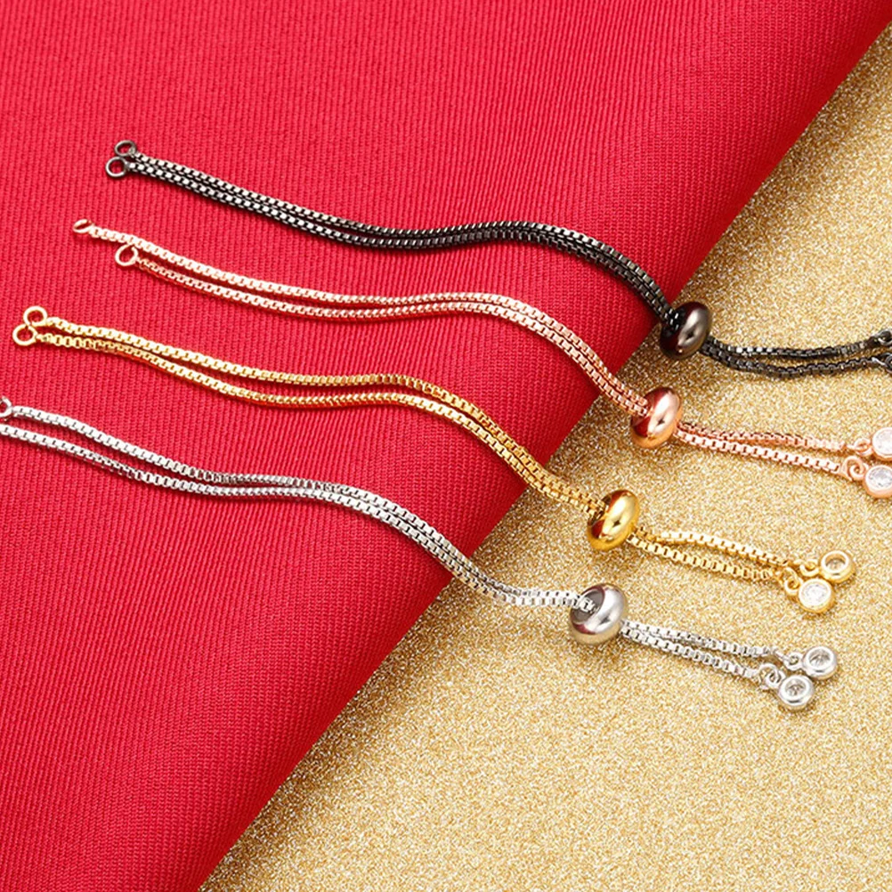 

2Pcs Adjustable Brass Bracelet Chains Semi-Manufactured Wrist Band DIY Jewelry Making Pull Chain Scrapbooking Accessories Supply