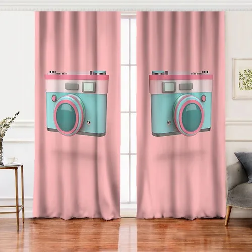 RealHomes Double Sash Pink Zeminli Christmas Konseptli Decorated Living Fund Curtain