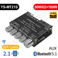 2023 HiFi Audio Amplifier Bluetooth 5.1 5.0 2.1 Channel Subwoofer Amplifier Board 50Wx2+100W AMP Module YS-MT21S ZK-MT21