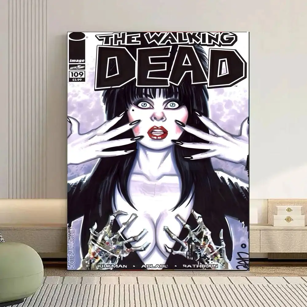 1 قطعة فيلم E-Elvira عشيقة الظلام المشارك HD ديكور المنزل لزجة جدار مقاوم للماء غرفة المعيشة بار ديكور جمالي #5