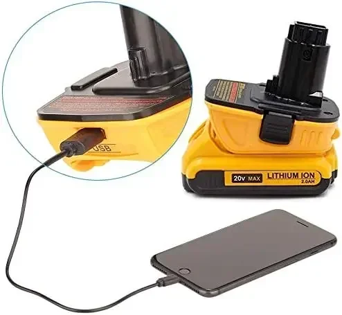 Imagem -04 - Adaptador de Bateria Dca1820 para Dewalt 20v Bateria de Lítio Converter para para Dewalt Broca 18v Nicad e Nimh Ferramentas com Conversor Usb
