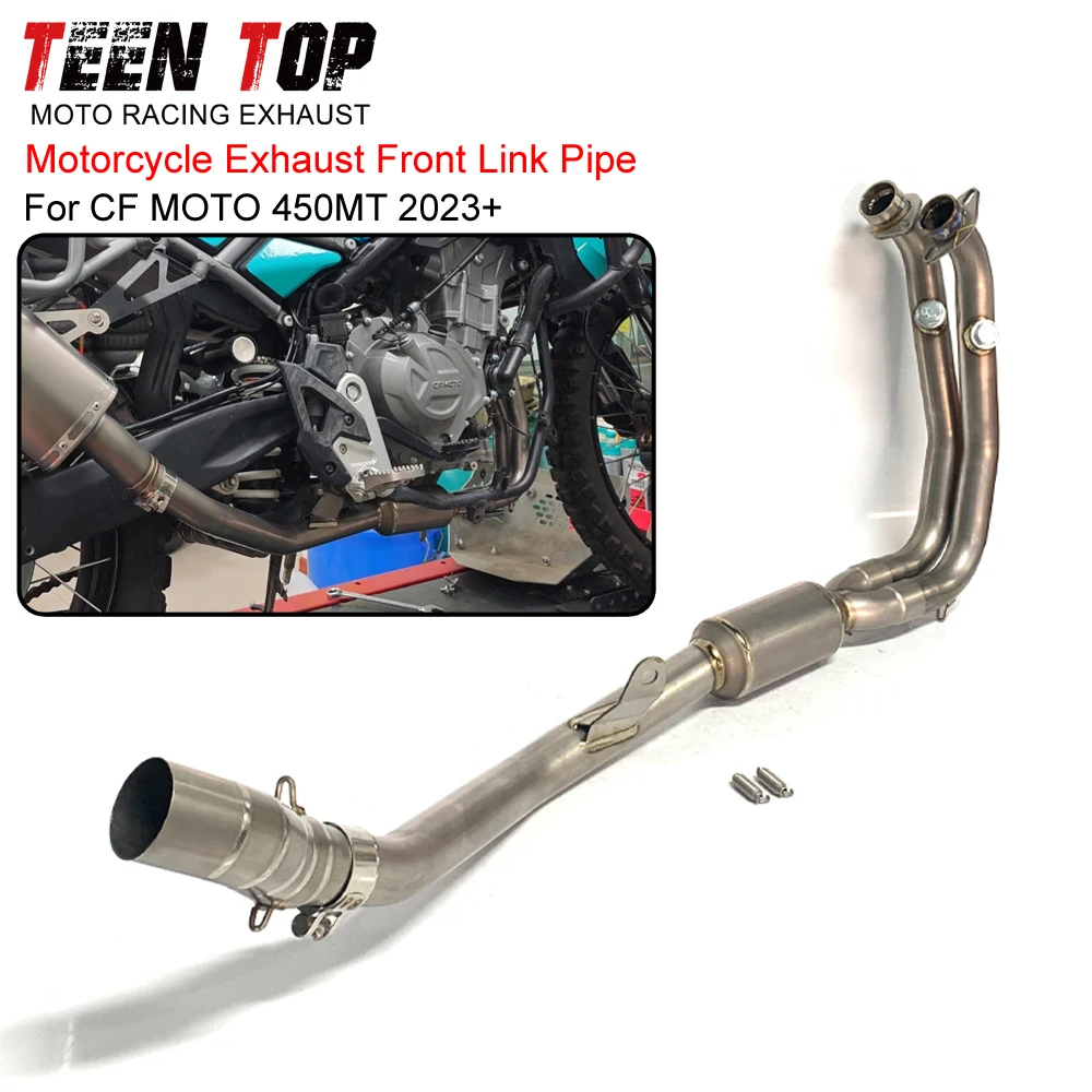 For CF MOTO 450MT Front Link Pipe Exhaust Elbow Titanium Alloy High Quality 51mm Motorcycle Escape Connection Pipe 450MT 2023+