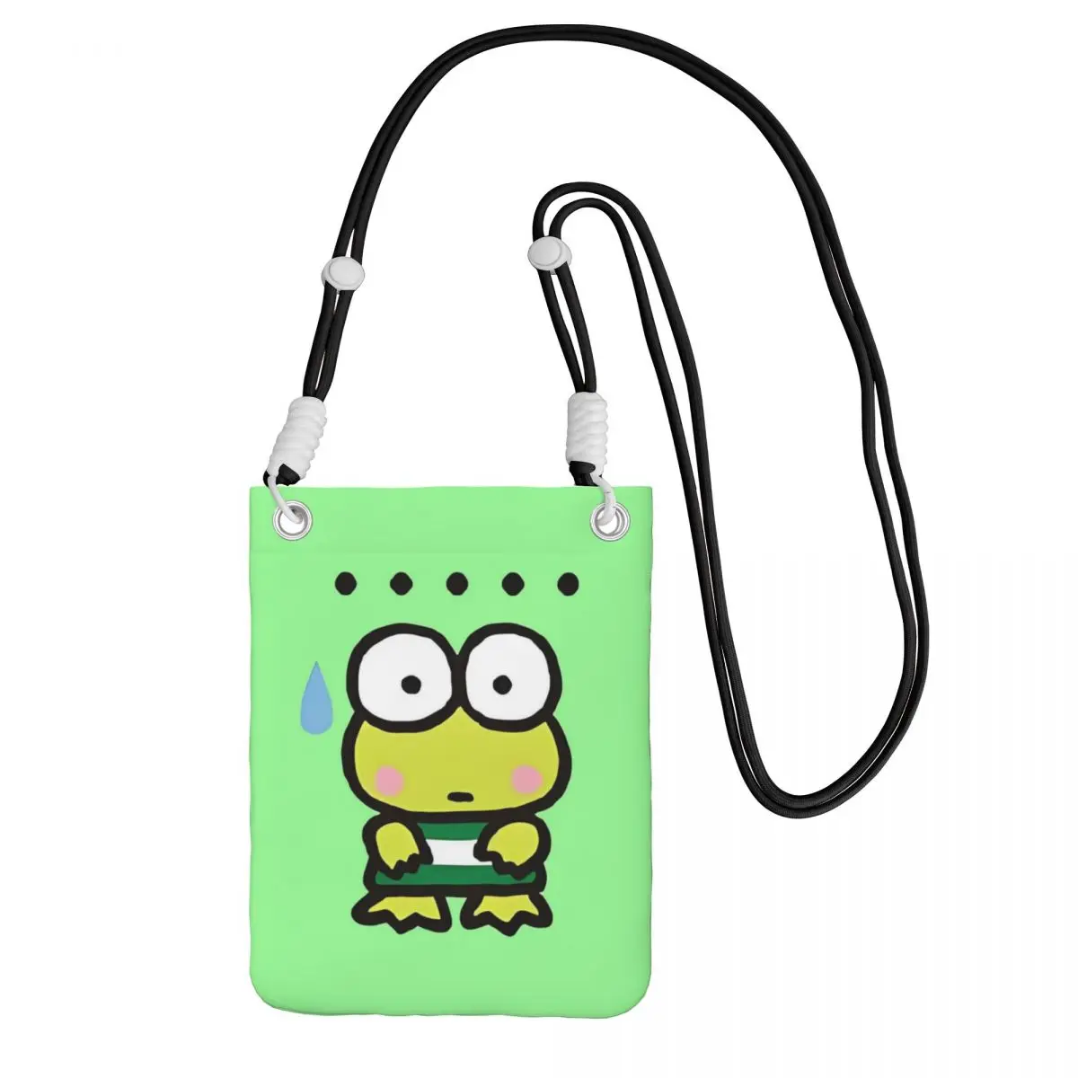 

Custom Cool KeroKeroKeroppi Mobile Phone Bag for Running Men Women Big Eyes Small Crossbody Purse Smart Phone Wallet With Strap