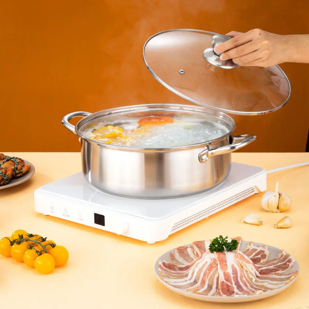 Kitchen Soup Pot Thickened Hot Pot Stainless Steel Composite Material Induction General Use Cooking Utensil