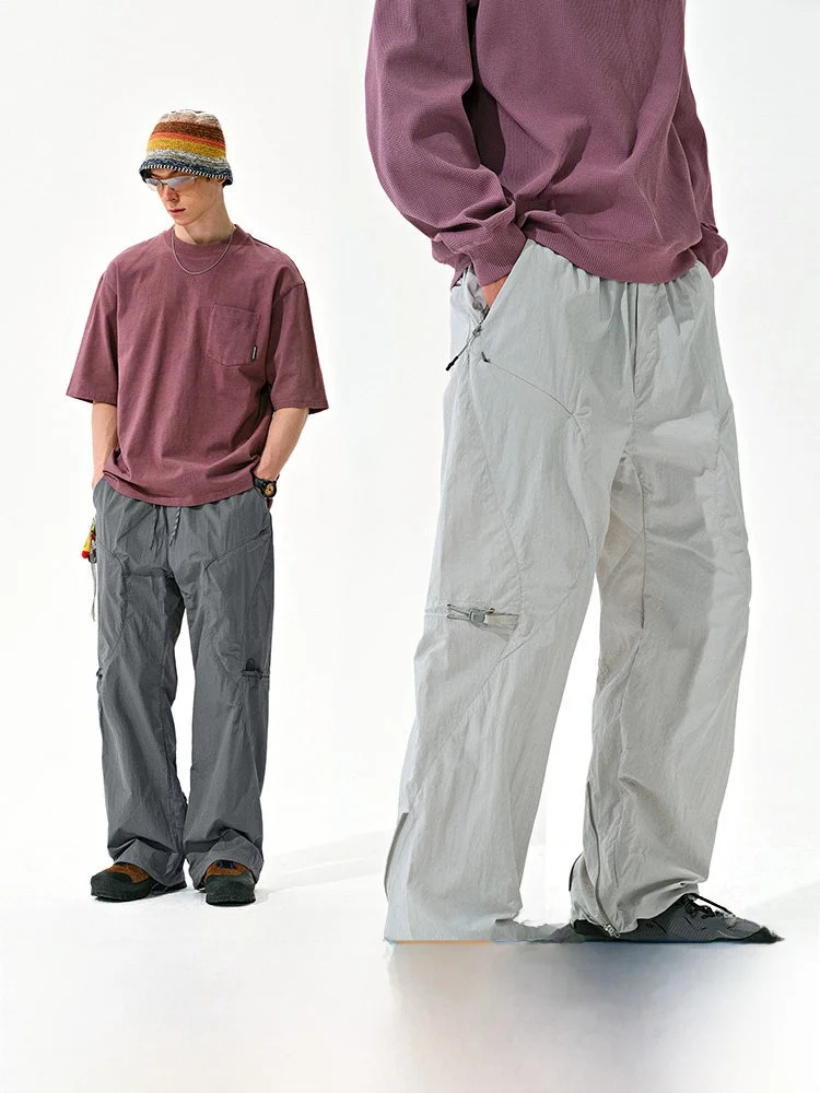 

Outdoor Waterproof Adjustable Loose Cam Hiking Long Pants Qui-Dry Breathable Elastic Waist Cargo Trousers for Men