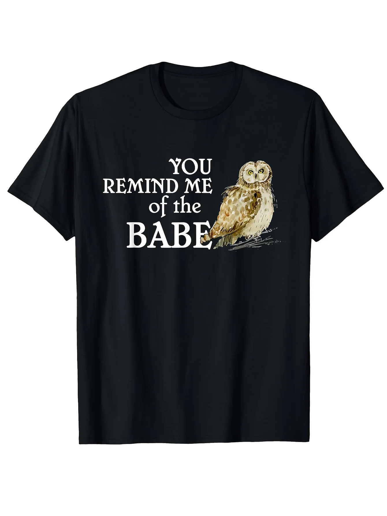 2026 LocalYou Remind Me of The Babe Labyrinth Owl T-Shirt Black Classic Cotton for Casual Daily Wear Sports Travel Unique Look T