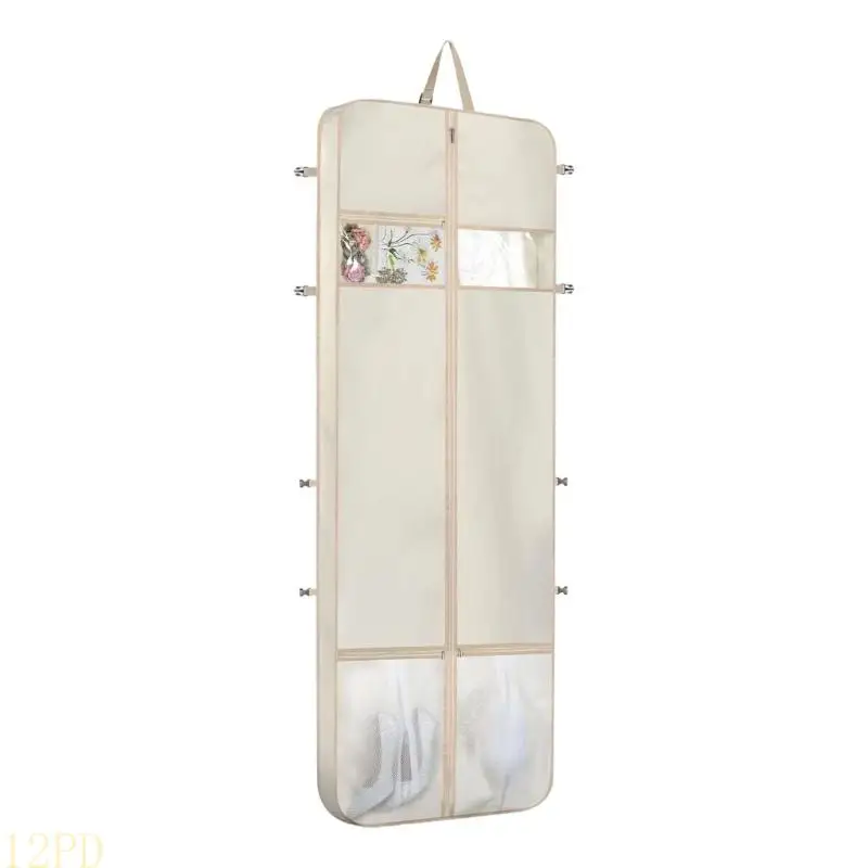 12PD 72Inch Wedding Dress Garment Cover Dustproof Storage Bag Foldable Hanging Clothes Protectors for Home Use Oxford Fabric