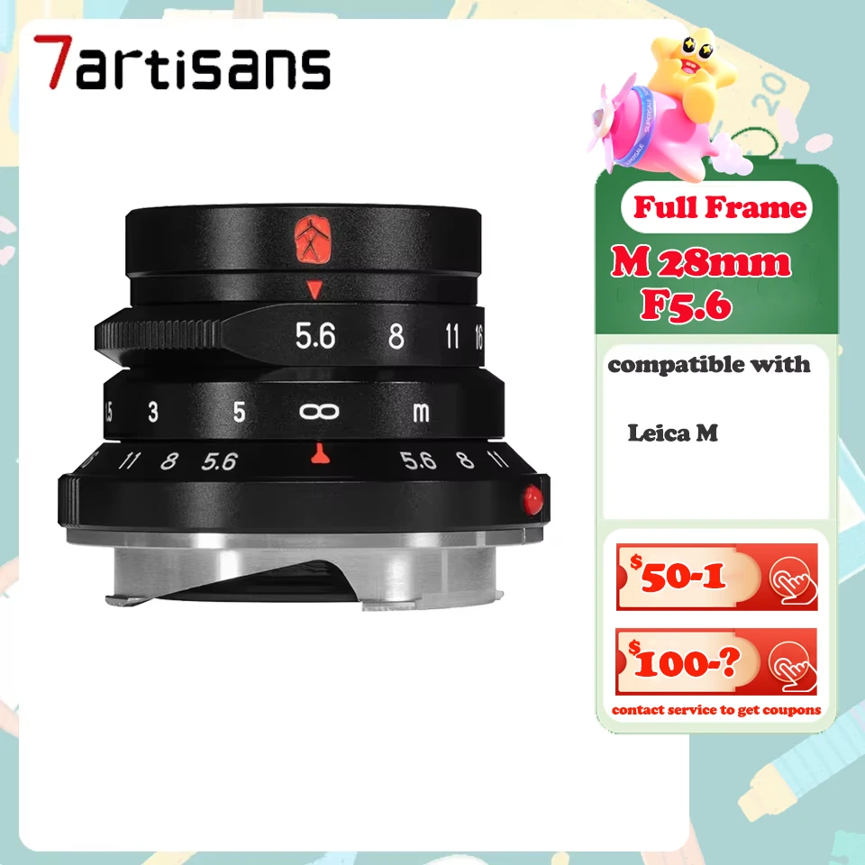 7 pengrajin 28mm F5.6 lensa bingkai penuh untuk Leica m-mount micro-tunggal kamera M2 M3 M4 M5 M6 M7 M8 M9 M9P M10 M262 M240M 240P