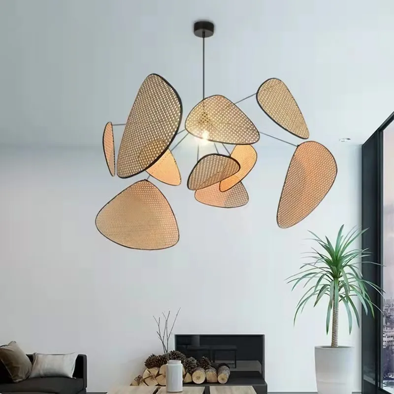 

Nordic Vine Art Grid Design Led Ceiling Chandelier for Living Dining Room Teahouse Café Simple Home Decor Hanging Light Fixture